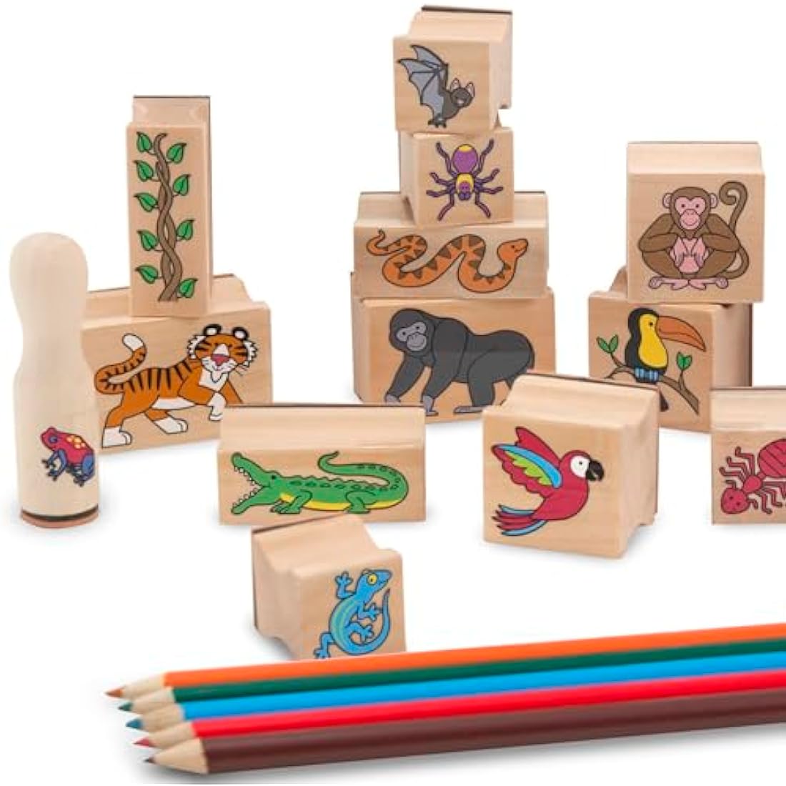 Melissa & Doug Stamp-a-Scene - Rain Forest | Arts & Crafts | Stamp Sets & Stencils | 4+ | Gift for Boy or Girl