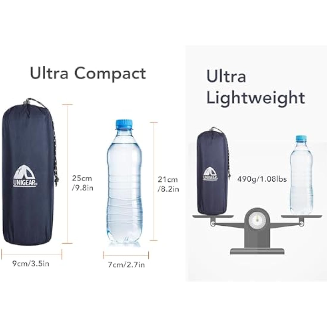 Unigear Ultralight Inflatable Sleeping Pad, Compact Air Camping Mat,Lightweight Camping Mattress for Backpacking, Hiking and Traveling