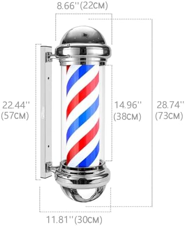 WDZD 29'' Silver Barber Pole Light