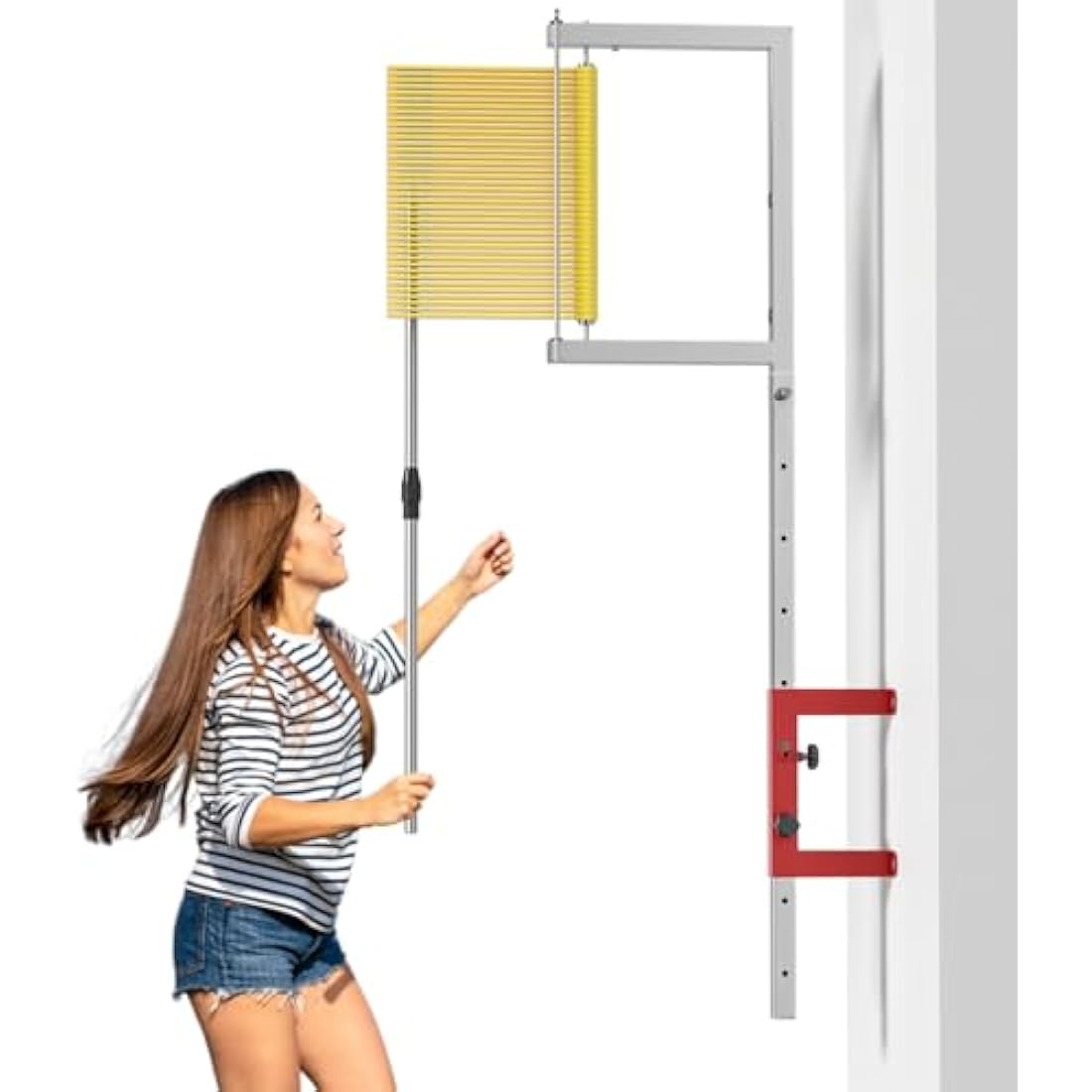 LQDMAER Wall Mounted Sports Vertical Jump Measurement Tester,Adult and Adolescent Adjustable Height Basketball Scale Assessment Stick Pole,Bounce Measuring Device for School Club