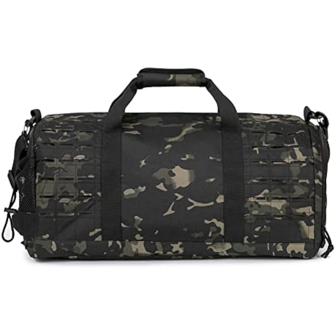 QT&QY 40L Military Tactical Duffle Bag for Men, Sport, Gym, Fitness, Travel, Training, Workout, Football, Weekender, Black, Polyester, 53.5cm x 25.5cm x 25.5cm