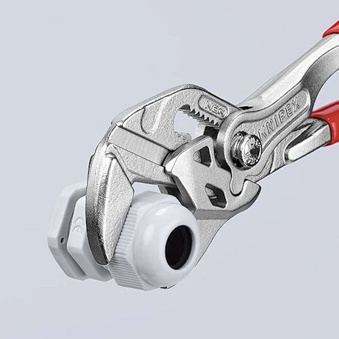 Knipex Pliers Wrench pliers and a wrench in a single tool chrome-plated, plastic coated 150 mm 86 03 150