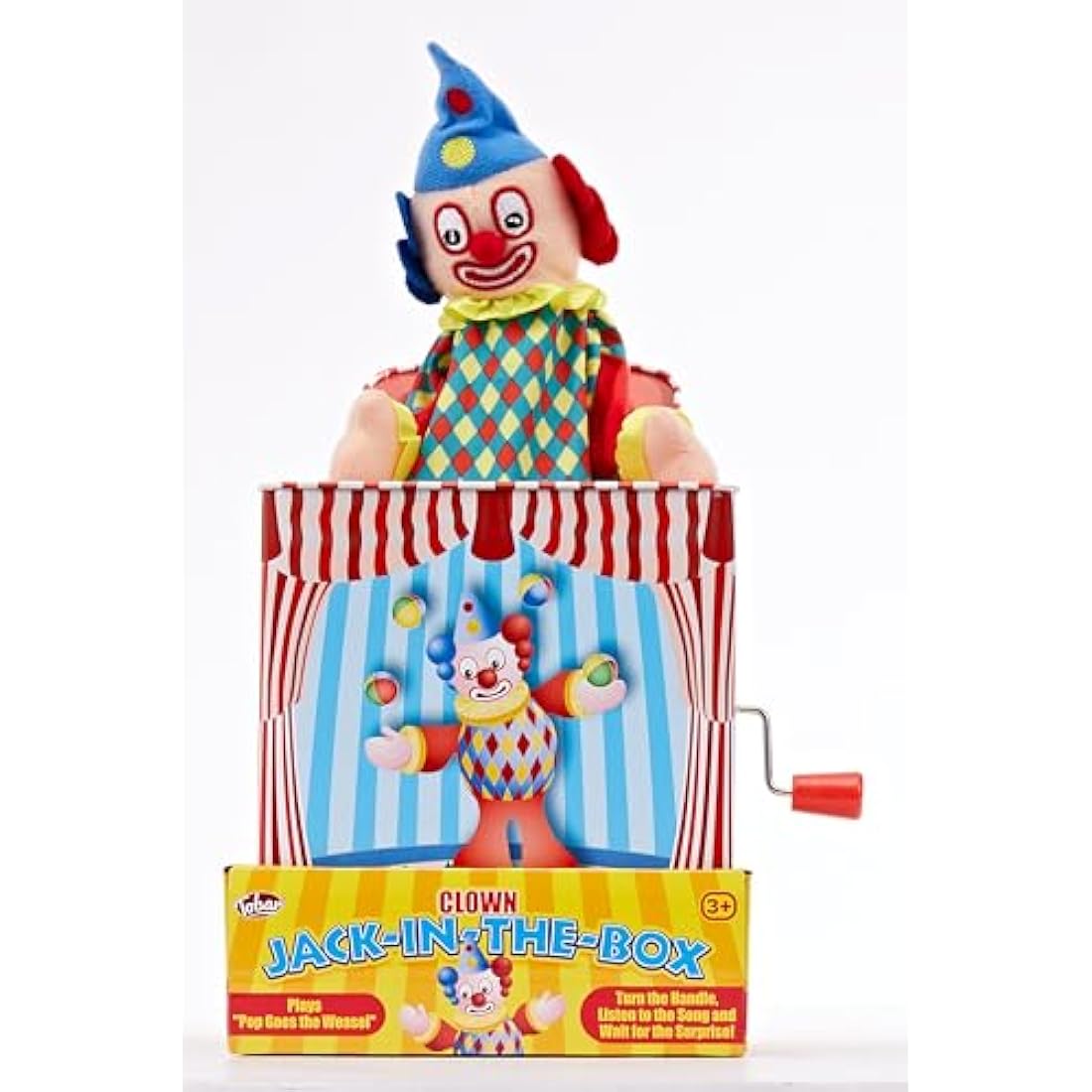 Tobar Clown Jack in the Box Traditional Tin Toy, Assorted Colour