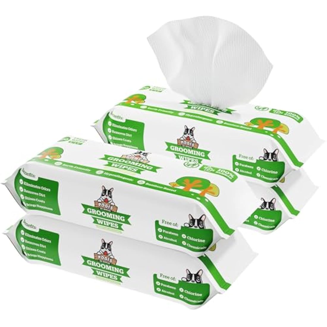Pogi’s Dog Wipes – Plant-Based, Hypoallergenic Wipes for Dogs and Puppies – Green Tea Scented, 400-Count