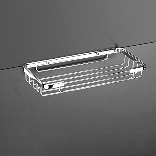 TATAY - Krom rectangular bath & shower basket with front opening. Stainless steel and brass.