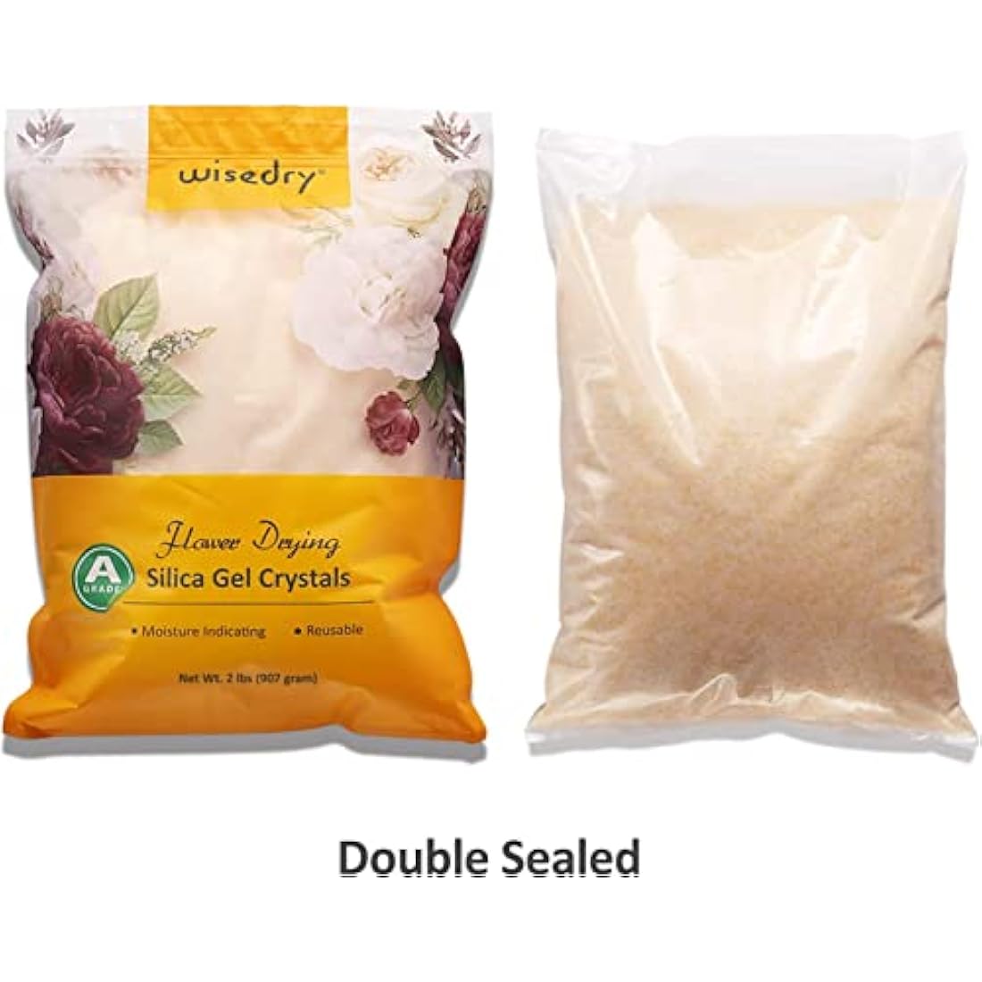 wisedry 10 LBS Silica Gel Flower Drying Crystals, 2 Packs of 5 LBS, Color Indicating, Reusable
