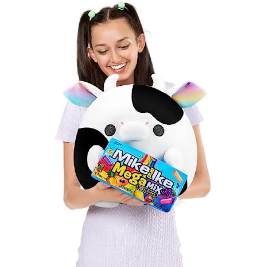 Snackles Series 1 Cow (Mike and Ike), Surprise Medium Plush, Ultra Soft Plush, 28 cm, Collectible Plush with Real Brands (Cow)