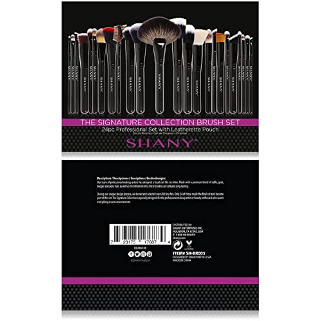 SHANY Pro Signature Brush Set 24 Pieces Handmade Natural/Synthetic Bristle with Wooden Handle, The Masterpiece by SHANY Cosmetics