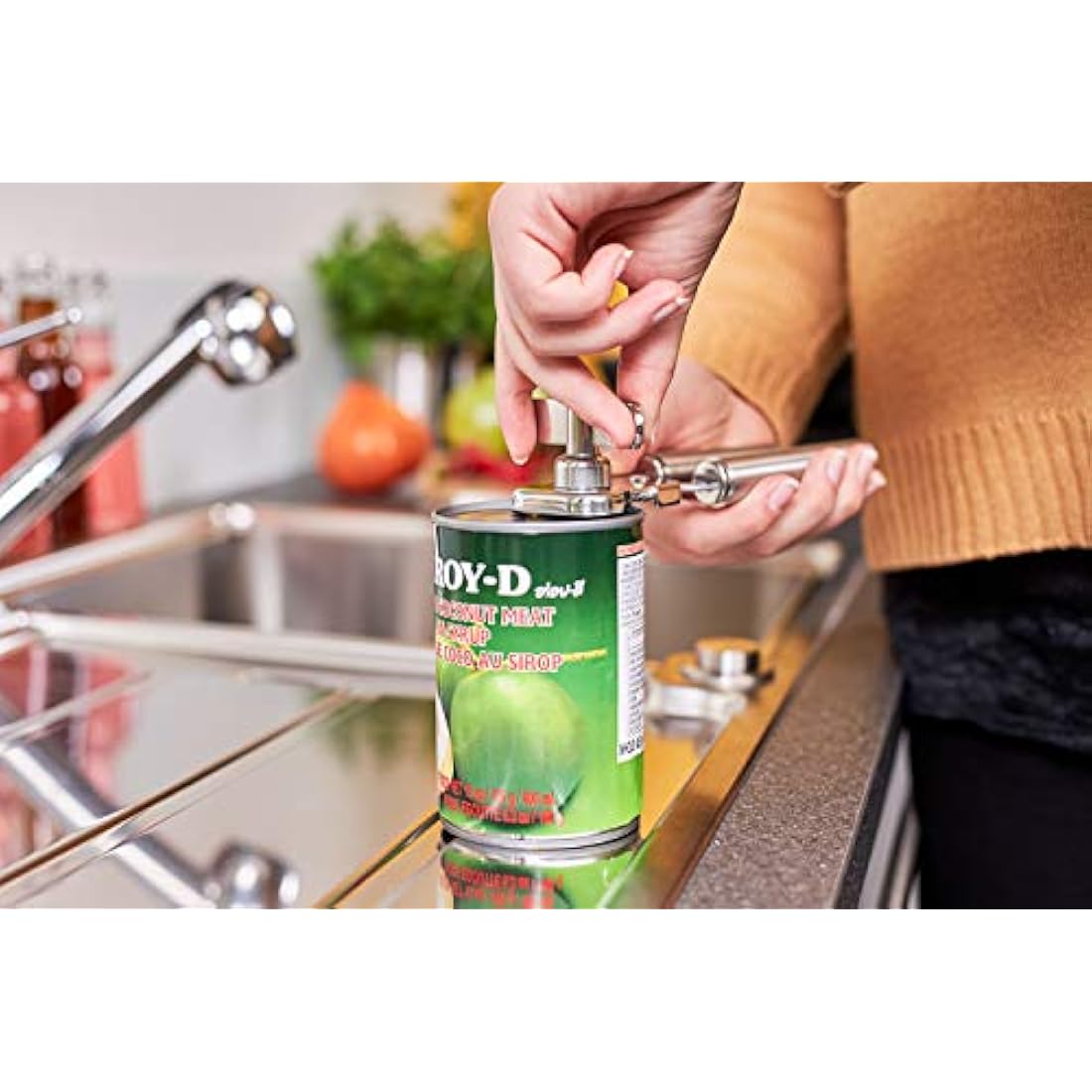 RÖSLE Tong Tin Opener, Can Opener with Pliers Grip Made of Pure Stainless Steel, without Sharp Edges, Resealable Lid, 18/10 Stainless Steel