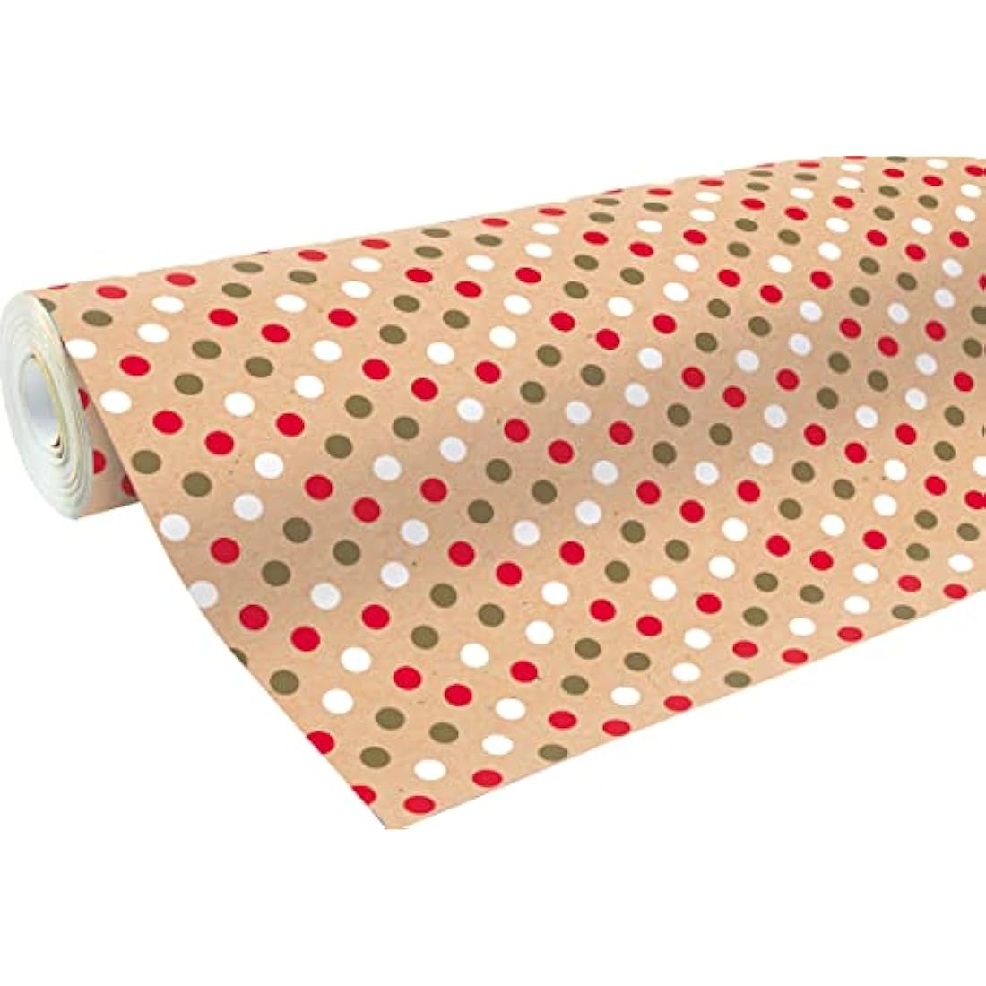 Clairefontaine - Ref 223800C - Recycled Kraft Long Roll Wrapping Paper (Single Roll) - 70cm Width x 50m Length, 70gsm Recycled Kraft Paper - Dots Design