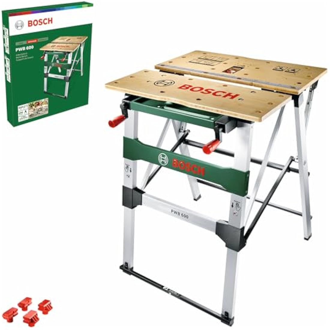Bosch Work Bench PWB 600 (4 blade clamps, max. load capacity: 200 kg, in Carton Packaging)