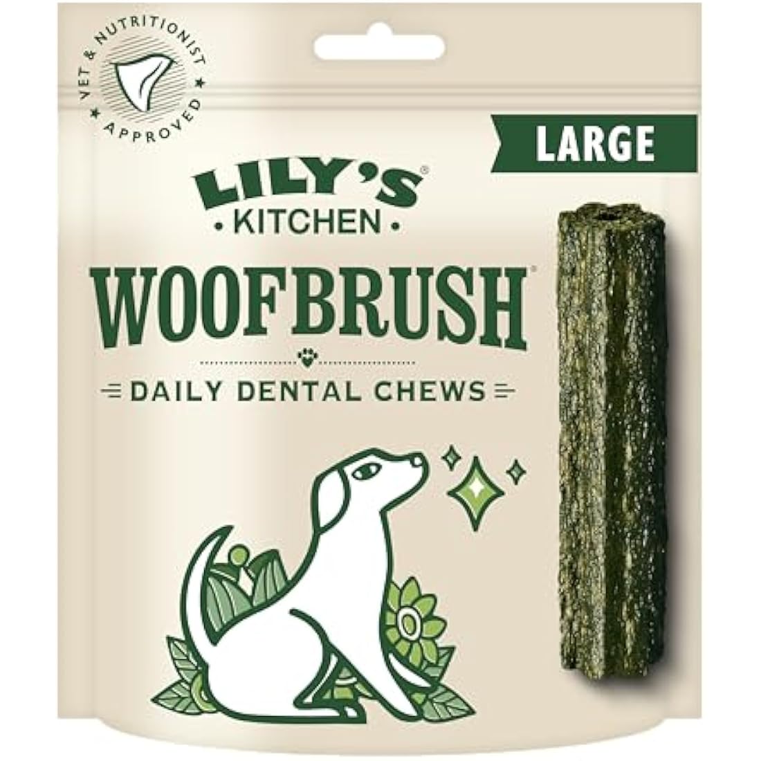 Lily's Kitchen Woofbrush Dental Chew - Natural Dental Sticks for Large Dogs (4 Packs of 7 Chews)