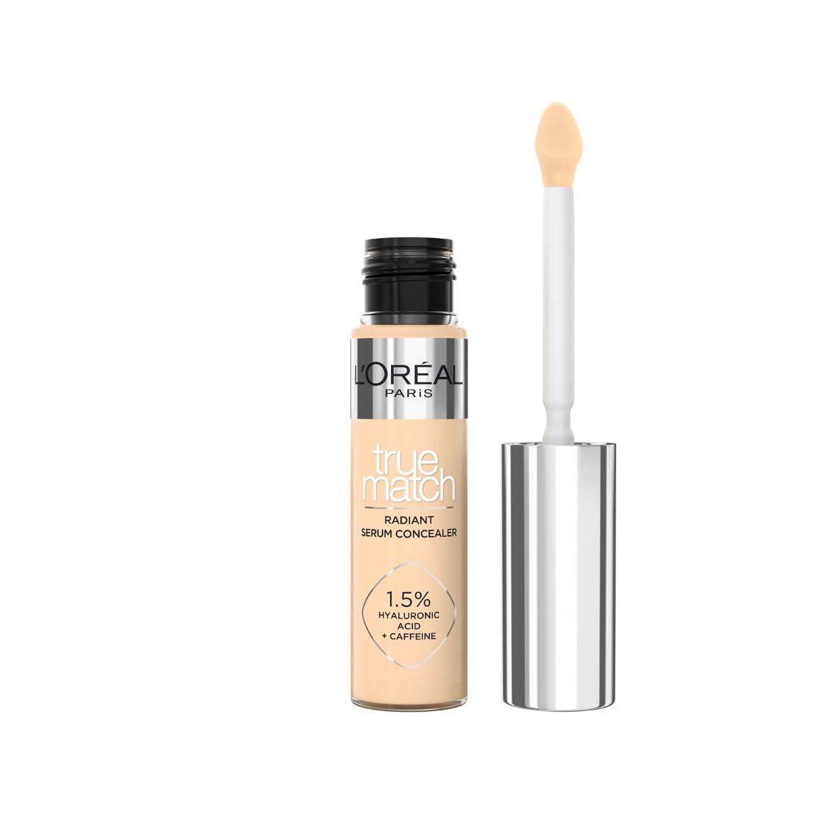L'Or?al Paris Serum Concealer, Medium Coverage, Radiant Finish, With 1.5% Hyaluronic Acid and Caffeine, True Match, 4D, 10ml