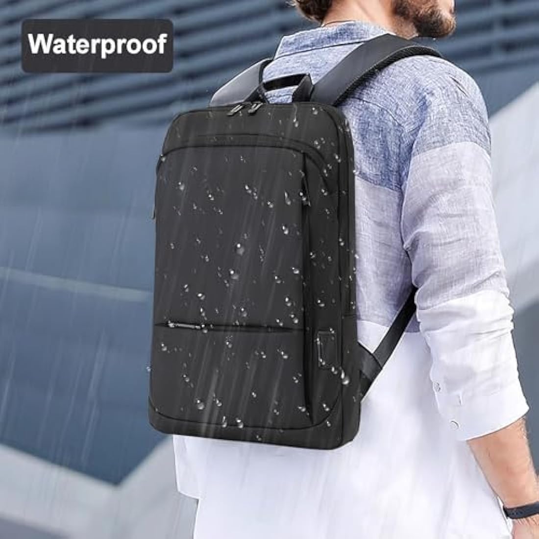 AUGUR Business Slim Backpack for Men Women 15.6 inch Water Resistant Laptop Backpack Computer Notebooks Lightweight Small Backpacks For Travel/Business/Work