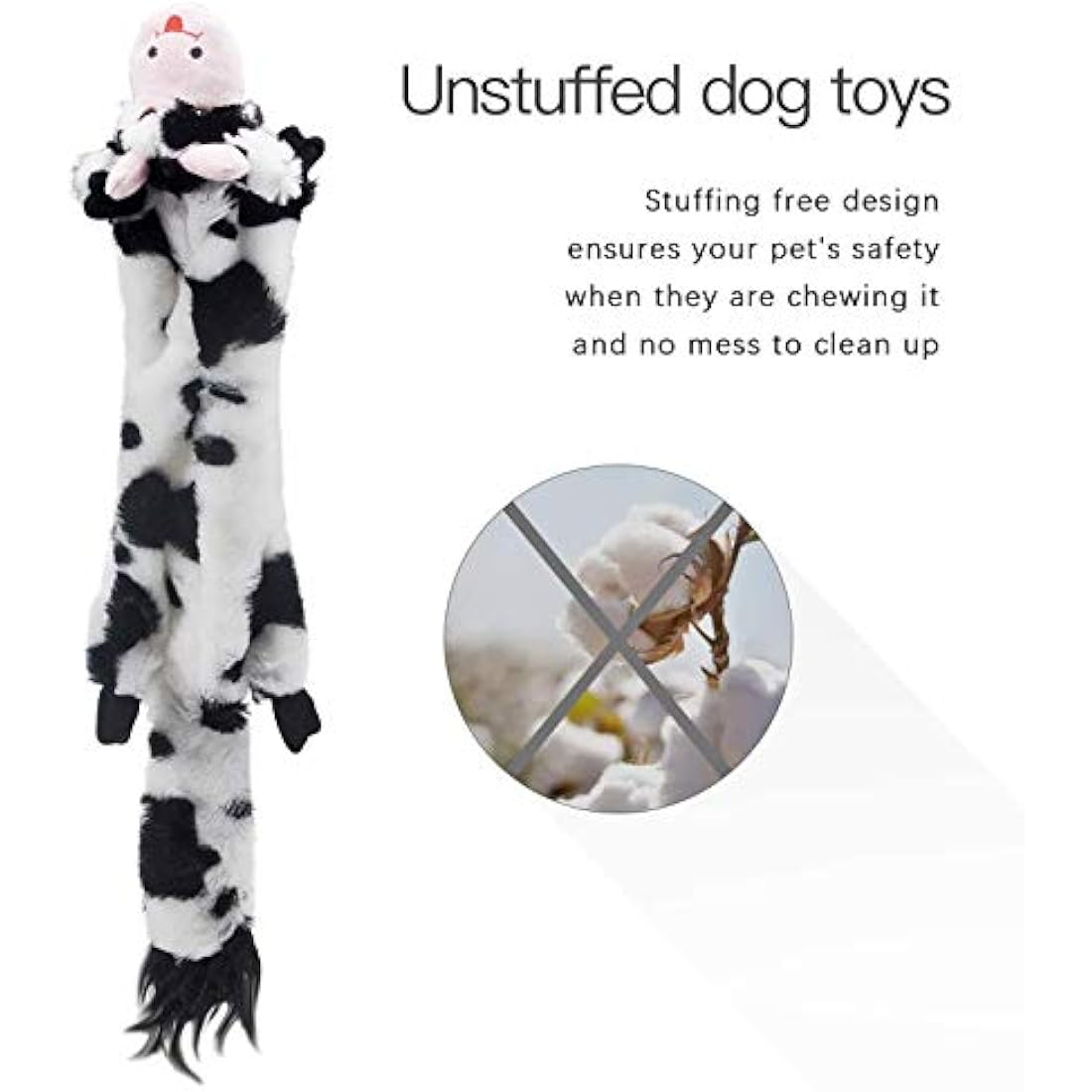 SHARLOVY Dog Squeaky Toys 5 Pack, Pet Crinkle Toy No Stuffing Animals Plush, Dog Chew for Large and Medium, Doggie Teething for Boredom