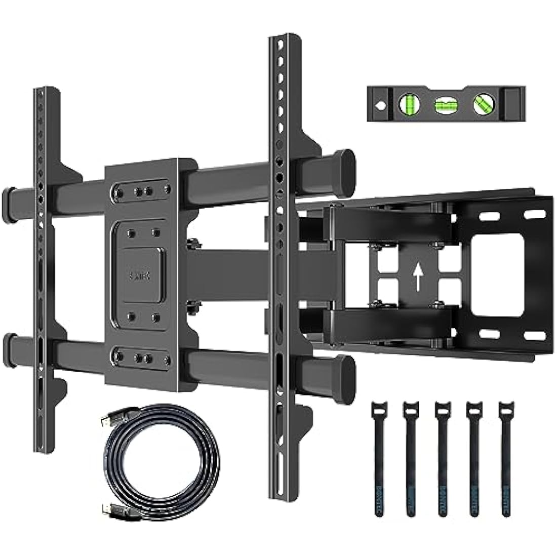 BONTEC TV Wall Bracket for 32-85 Inch LED LCD, Full Motion Swivel Tilt TV Wall Mount, Heavy Duty Dual Arms up to 60kg, Max VESA 600x400mm, Universal TV Mount with HDMI Cable