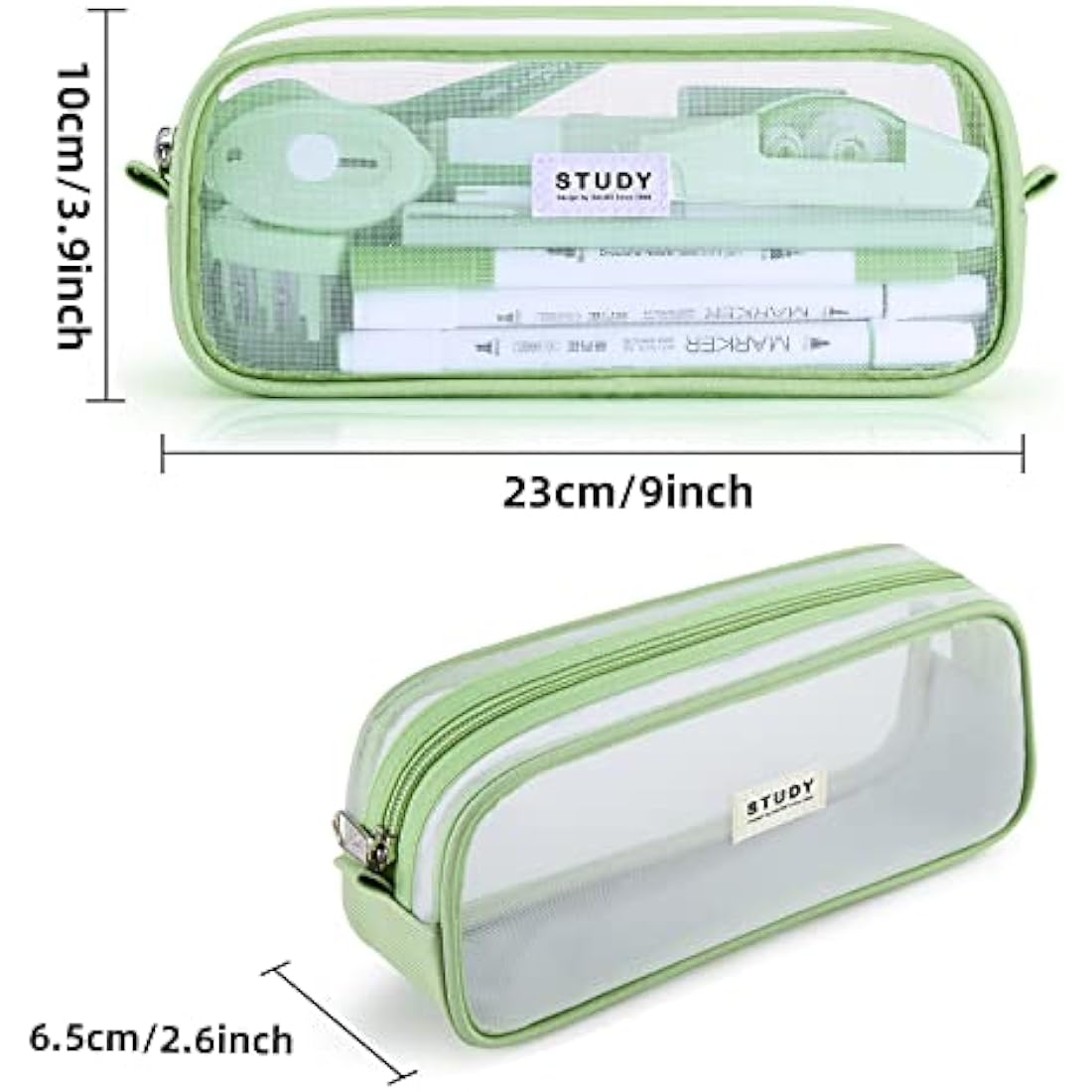 KALIDI Clear Pencil Case Large Pen Bag Stationery Pouch Cosmestic Make up Bag for Student School College Office