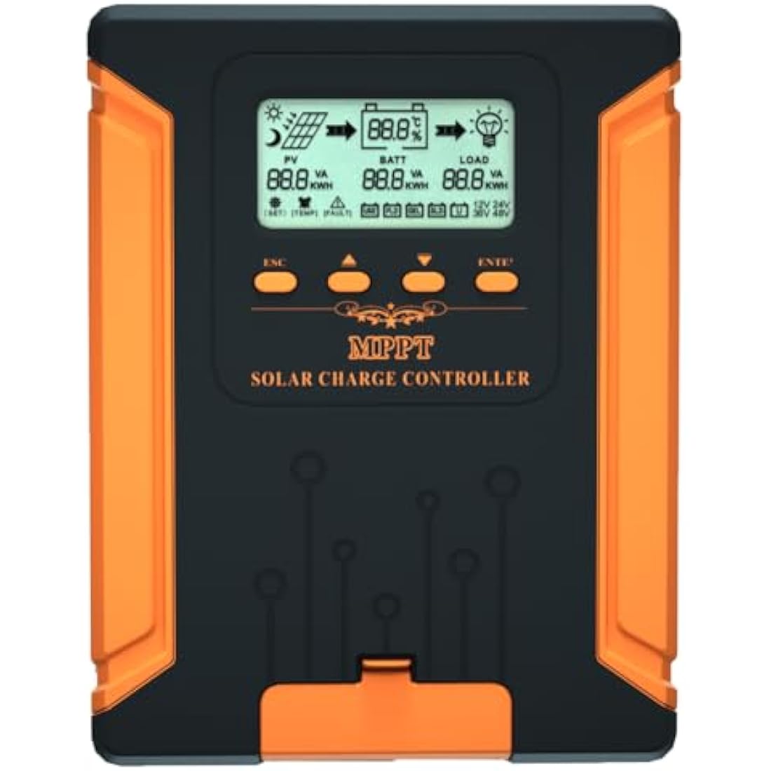 SolaMr 60A MPPT Solar Charge Controller 12V/24V/36V/48V Auto with LCD Display Solar Panel Regulator Max 180V Input for Gel Sealed Flooded and Lithium Battery-CM-60A