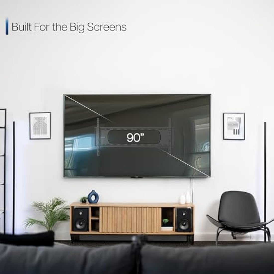 VIVO Ultra Heavy Duty TV Wall Mount for 43 to 90 inch Screens, Large Fixed Mount, Fits up to 800x400mm VESA, Black, MOUNT-VW090F