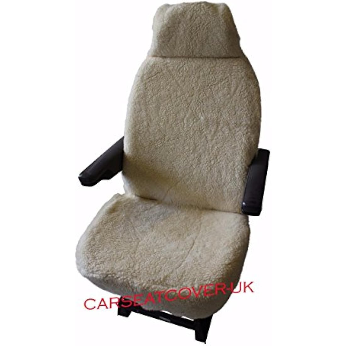 Carseatcover-UK Pair of Cream Sherpa Sheepskin MOTORHOME Seat Covers in Faux Fur [CHOICE OF 10 FABRICS]
