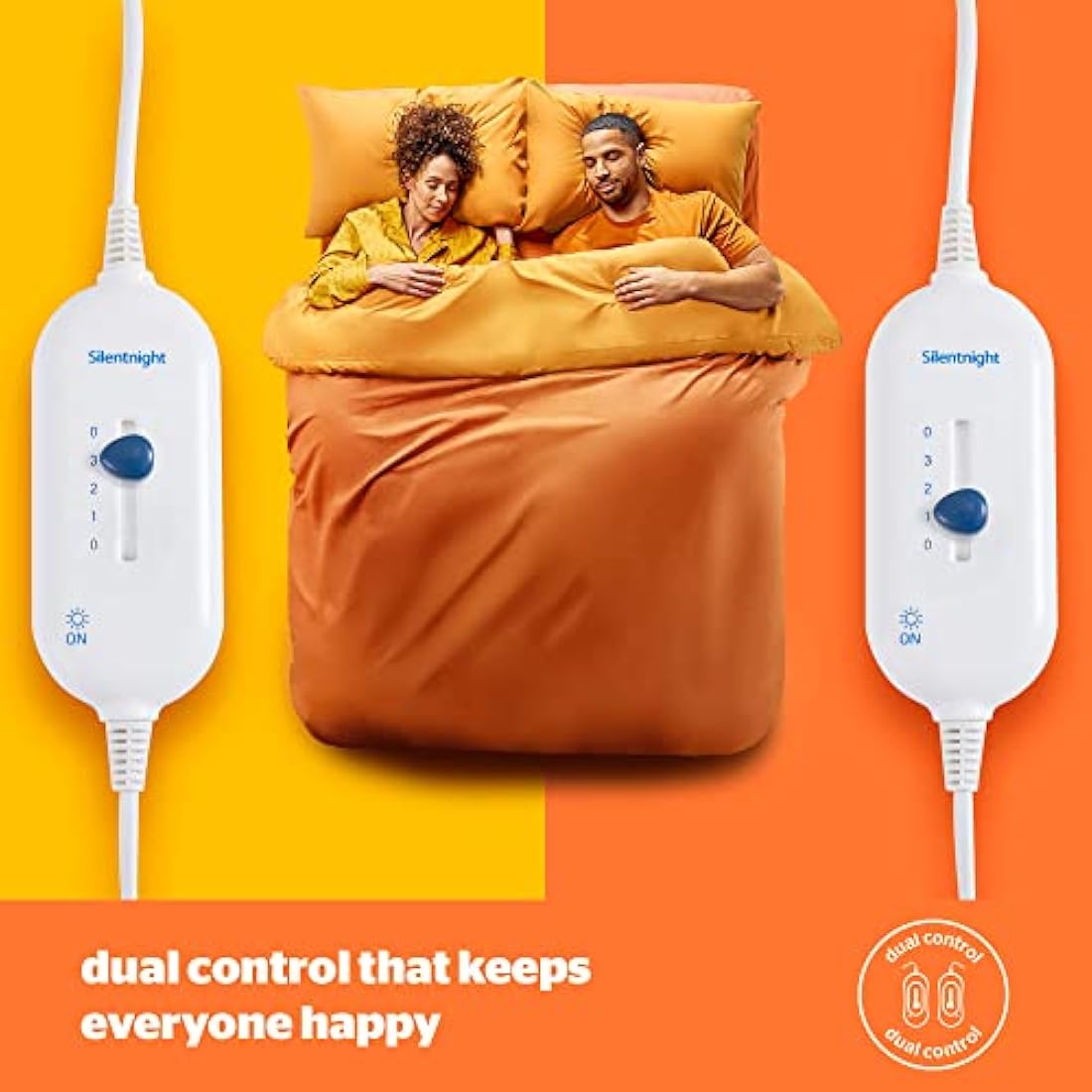 Silentnight Dual Control Electric Blanket King Size - Heated Electric Underblanket Bed Warmer Sheet with 3 Heat Settings, Easy Fit Straps and Split Controls - King Size 160x150cm (63"x59")