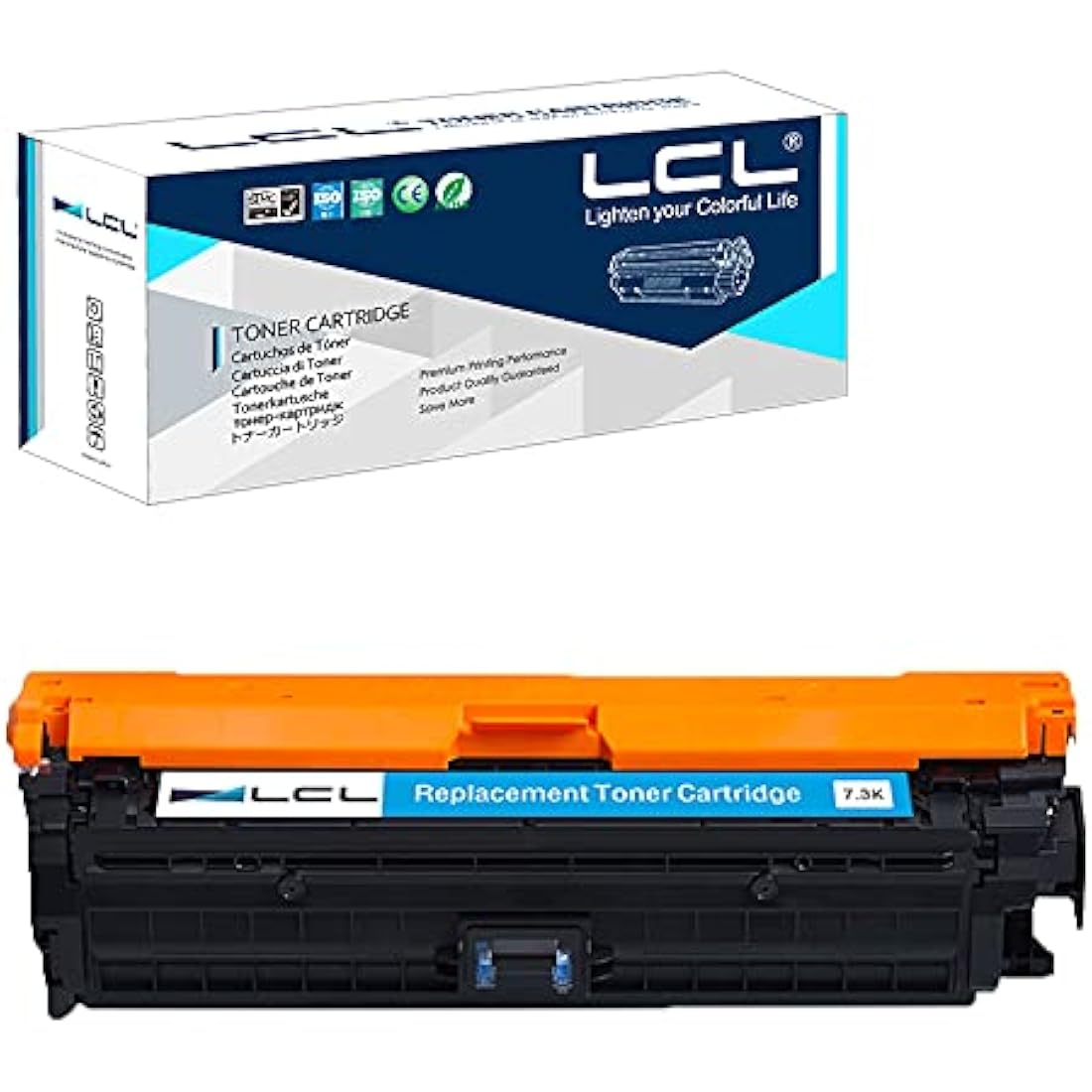 LCL Remanufactured Toner Cartridge 307A CE741A (1 Cyan) Replacement for HP Color Laserjet CP5225 CP5225n CP5225dn
