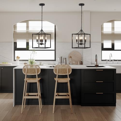 Qcyuui Industrial Metal Chandelier Elegant Black Chandeliers Ceiling Lights for Living Room Lantern Style Hanging Pendant Light Fitting
