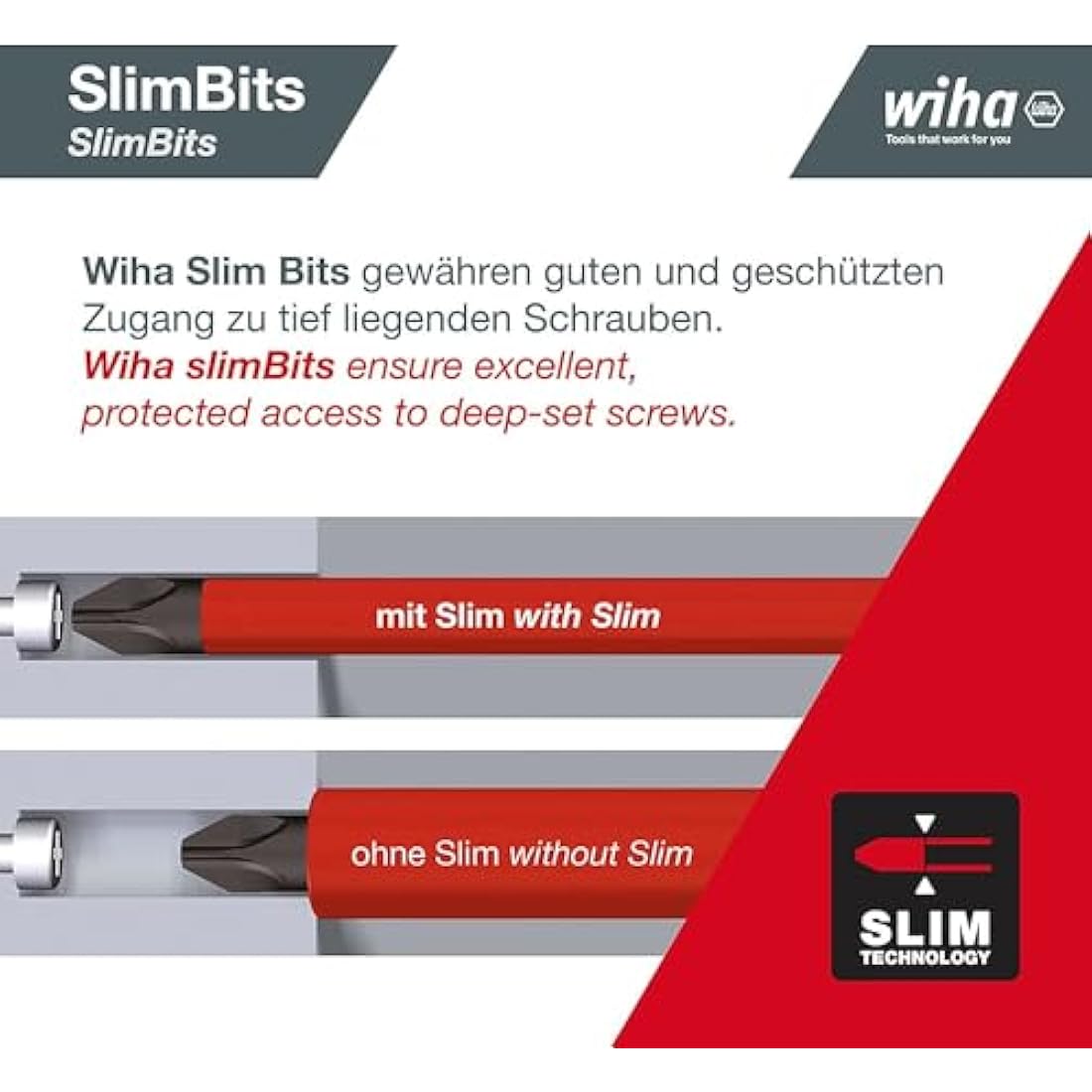 Wiha SB 2831-09023 LiftUp Electric, Red, Schlitz, Pozidriv, PlusMinus/Pozidriv