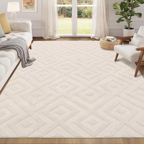 Enyhom Washable Rugs Living Room 120 x 160 cm Anti Slip Rugs Classic Large Rugs for Bedroom Short Pile Modern Design Floor Mat Soft Touch Geometric