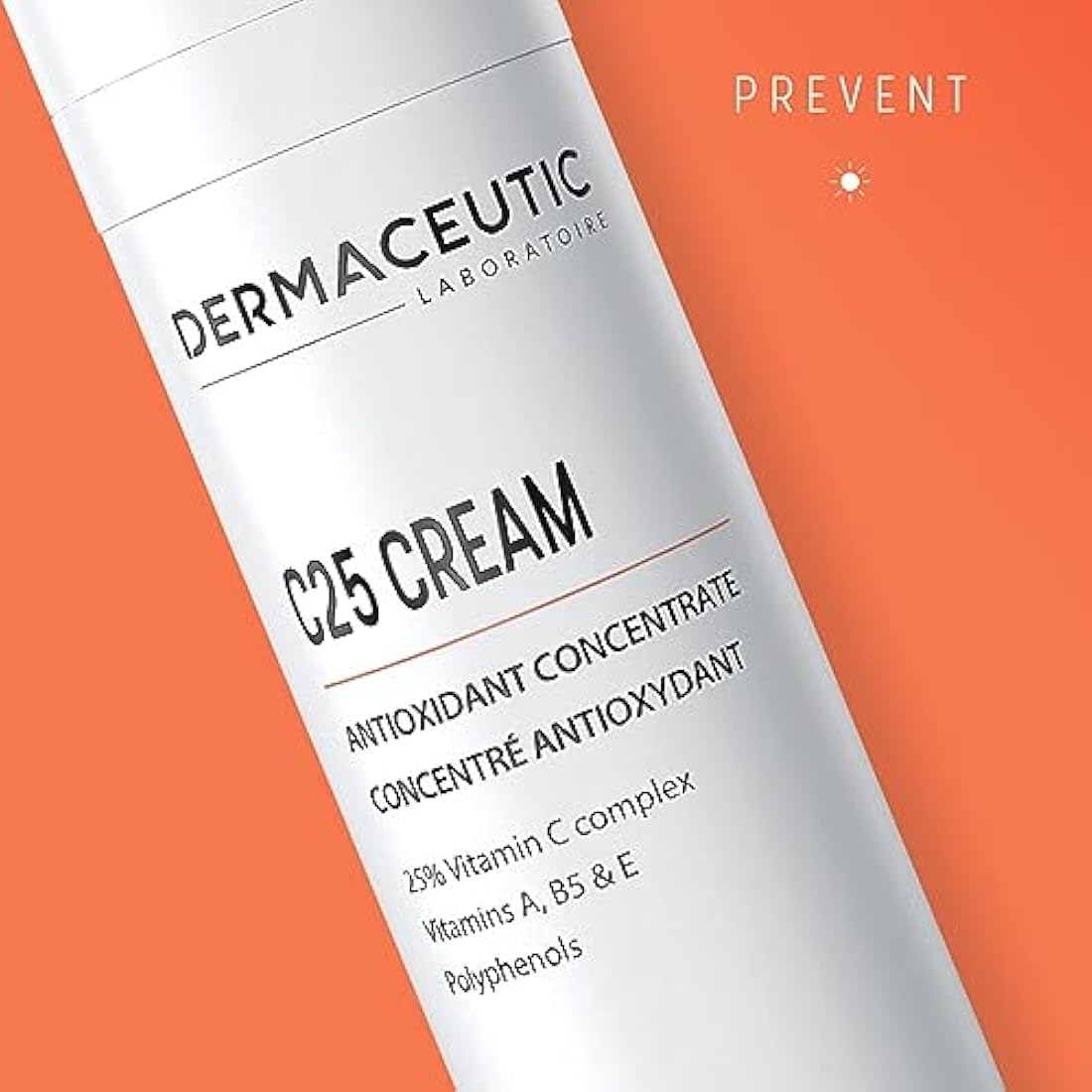 Dermaceutic C25 Cream - Antioxidant Day Cream with Vitamin C, Vitamin E, Vitamin B5, Vitamin E and Polyphenols - Protective face moisturizer for improved complexion and radiant skin - 30ml