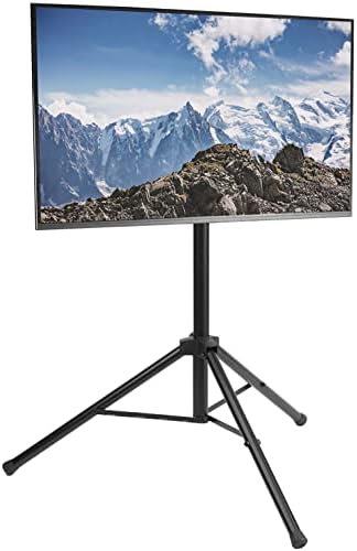 VIVO Black Tripod LCD LED Flat Screen TV Display Floor Stand, Portable Height Adjustable Mount