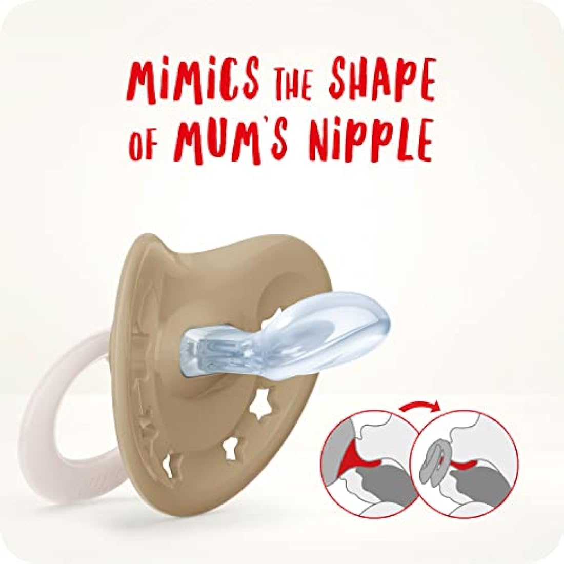 NUK Signature Day & Night Baby Dummy | 0-6 months | Soothes 95% of Babies | Heart-Shaped BPA-Free Silicone Soothers | Glow-in-the-Dark | Stars | 4 Count