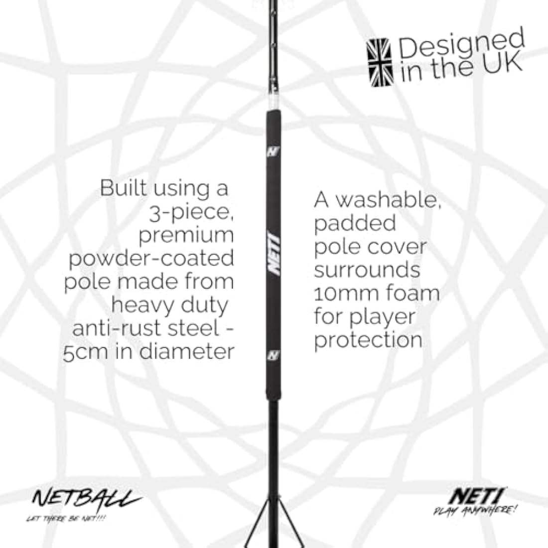 NET1 Black Pole Pad Netball System