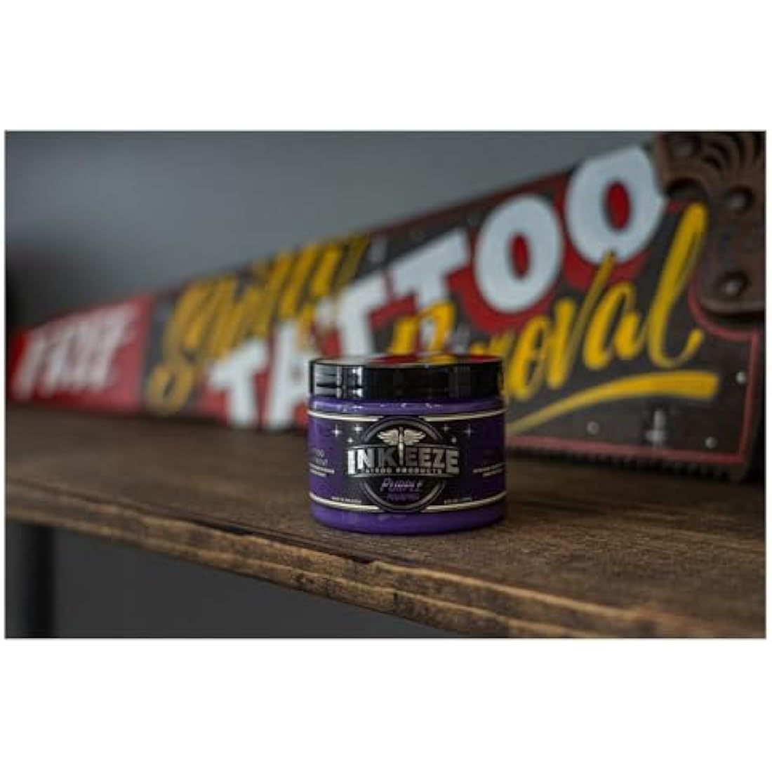 INK-EEZE Purple Glide Tattoo Ointment – Non-Petroleum, Essential Oil Infused Formula - For Artist and Aftercare - Vegan, Cruelty Free - 6oz jar