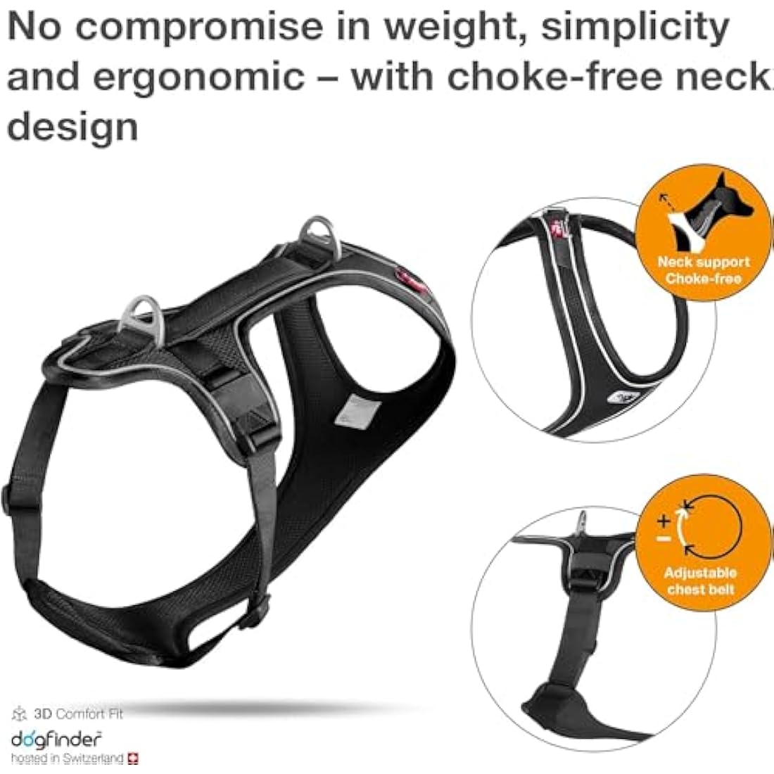 Curli Belka Comfort Harness Black XS