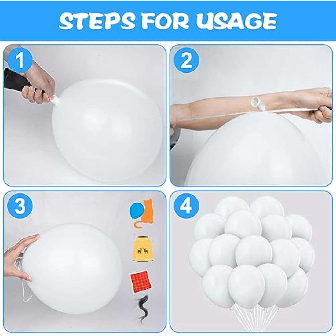 Ainiv 60 PCS Matte White Balloons, 12inch White Latex Party Balloons, White Balloons for Balloon Garland Party Supplies, Balloons for Birthday Party Wedding Baby Shower Decorations