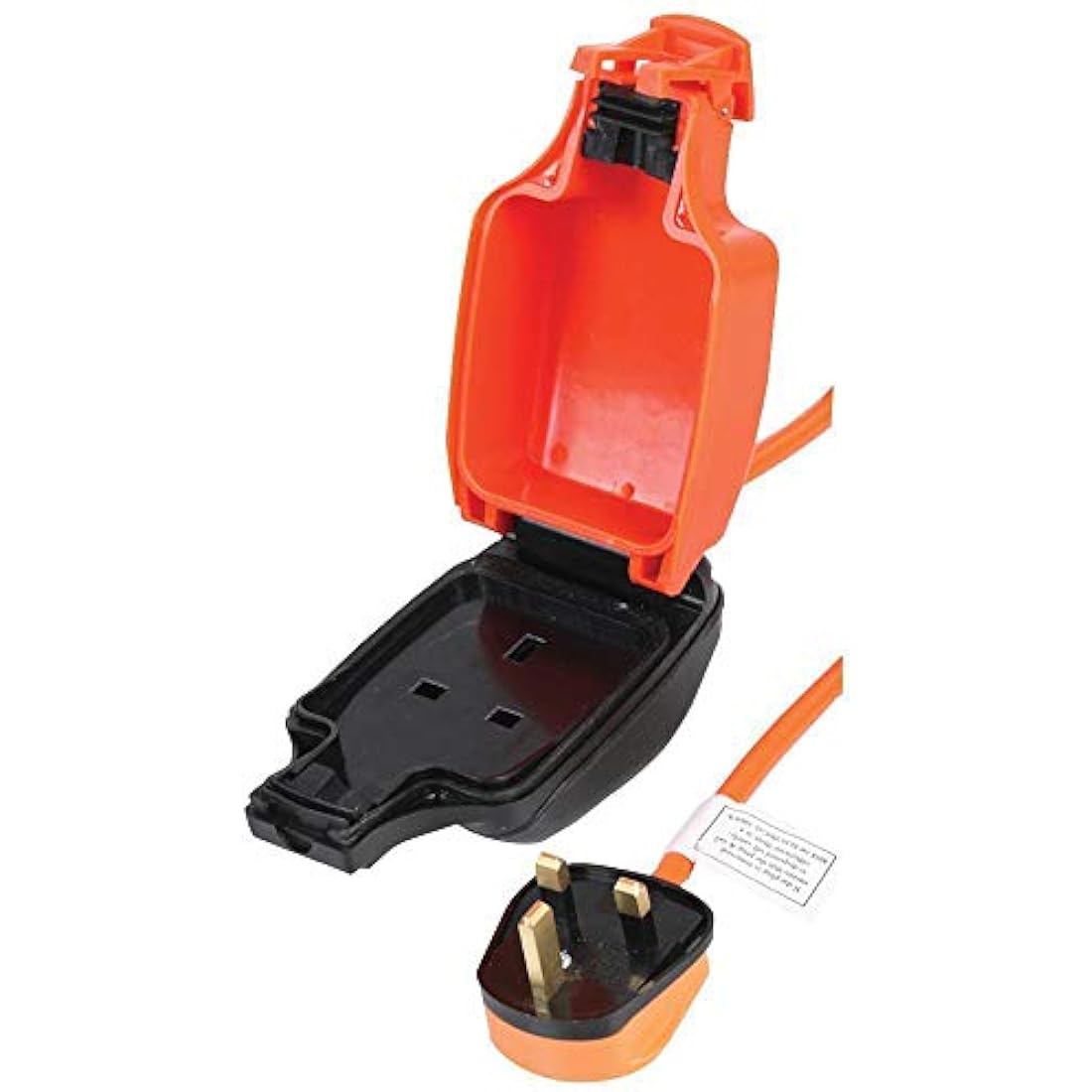PRO ELEC PEL01008 Mains Extension Lead with Outdoor 1-Gang Socket, IP54, Orange, 5m