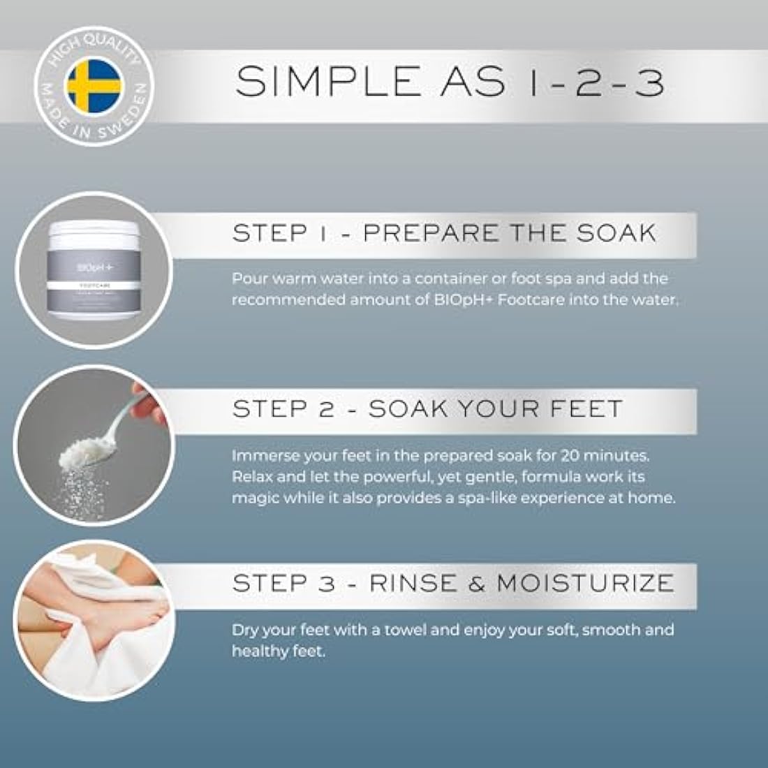 BIOpH+ Footcare 500 g - Antifungal Foot Soak for Spa & Bath - Athlete's Foot Treatment, Cracked Heels and Callus Treatment