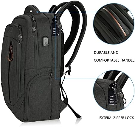 KROSER Laptop Backpack 17.3 Inch School Travel Computer Backpack for Laptop with USB Charging Port Water-Resistant Casual Daypack for Business College Work Bag Men/Women
