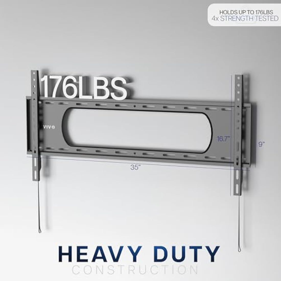 VIVO Ultra Heavy Duty TV Wall Mount for 43 to 90 inch Screens, Large Fixed Mount, Fits up to 800x400mm VESA, Black, MOUNT-VW090F