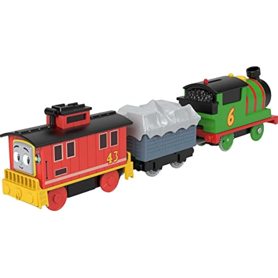 Thomas and Friends Motorized Toy Train Percy Battery-Powered Engine and Brake Car Bruno Rail Vehicle for Ages 3+ Years, HHN44