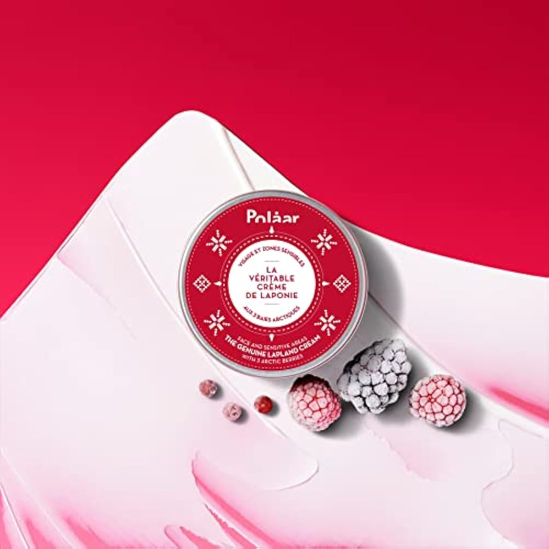 Polåar - Face and Sensitive Areas Cream - The Genuine Lapland Cream with 3 Arctic Berries - Natural Moisturizing Face Care - Vegan, Cruelty Free, Made in France - 100 ml