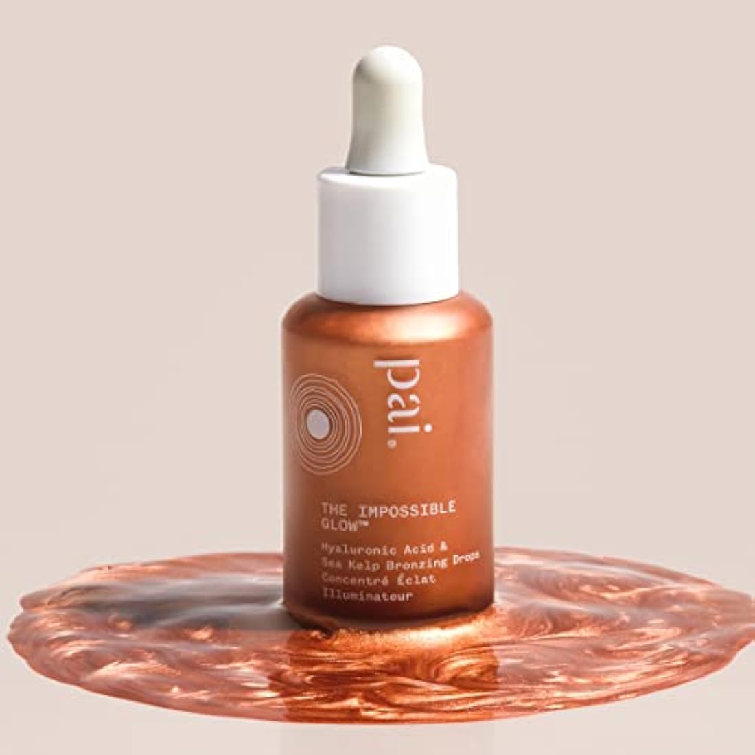 Pai Skincare | THE IMPOSSIBLE GLOW, Glow Drops Serum with Hyaluronic Acid, Certified Organic, Vegan, Cruelty Free - Bronze. 30ml