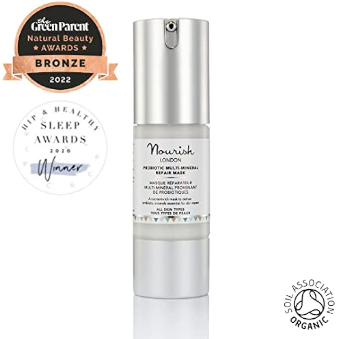 Nourish London Probiotic Multi-Mineral Repair Mask 30ml | Anti- Ageing Cream Face Mask | Nutrient-Rich | Cruelty-Free | 100% Vegan | Multi Award Winning