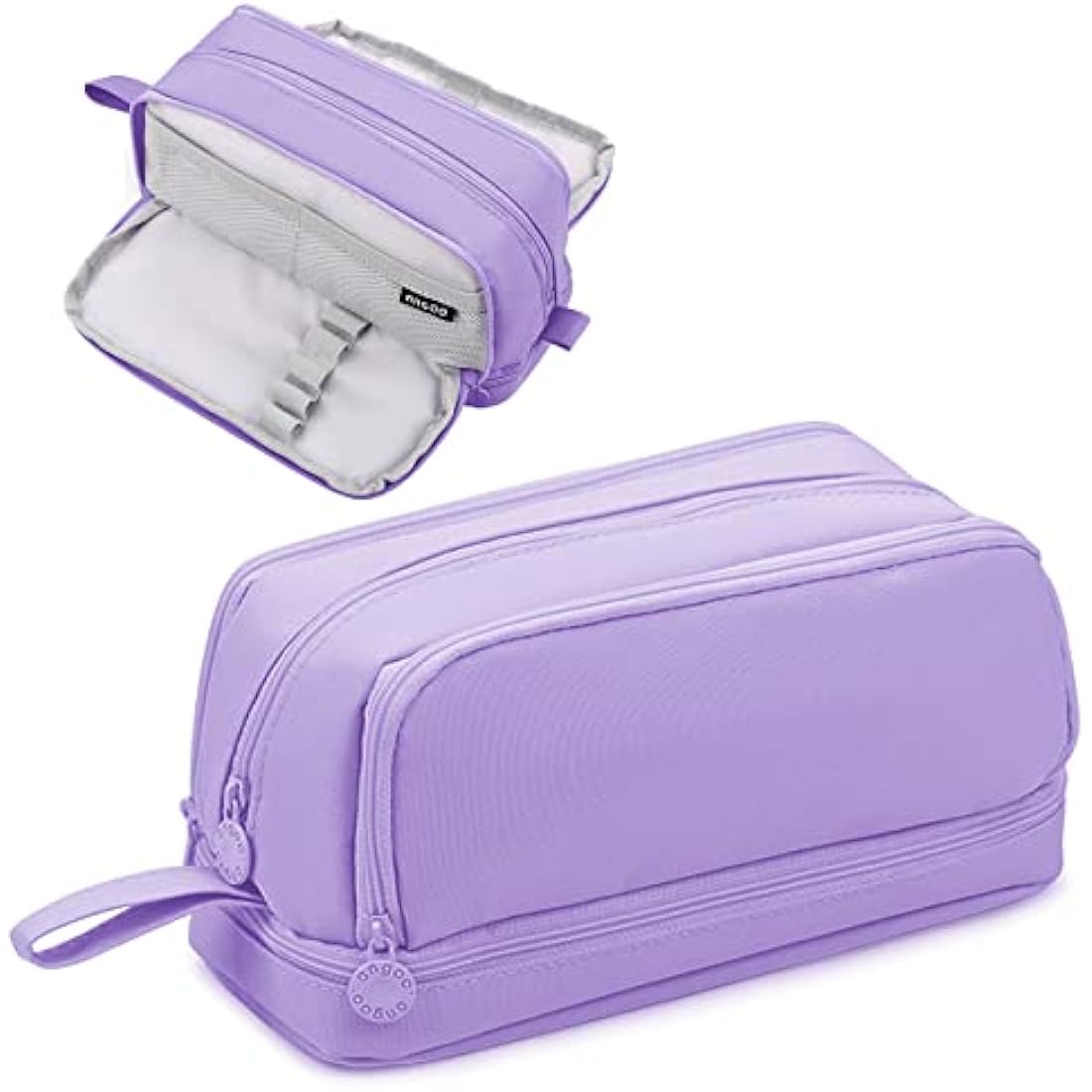 Tesmien Pencil Case, Large Pencil Case with 4 Compartments Stationery Organizer for Boys and Girls, Aesthetic Pencil Bag Suitable for Kids Teenagers Students Women Men, Purple