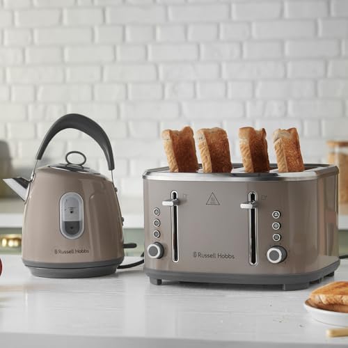 Russell Hobbs Electric Kettle (For Hot Water, Tea or Coffee, 1.5L, Fast Boil, Stainless steel with grey accents, Pull off lid, Perfect pour spout,