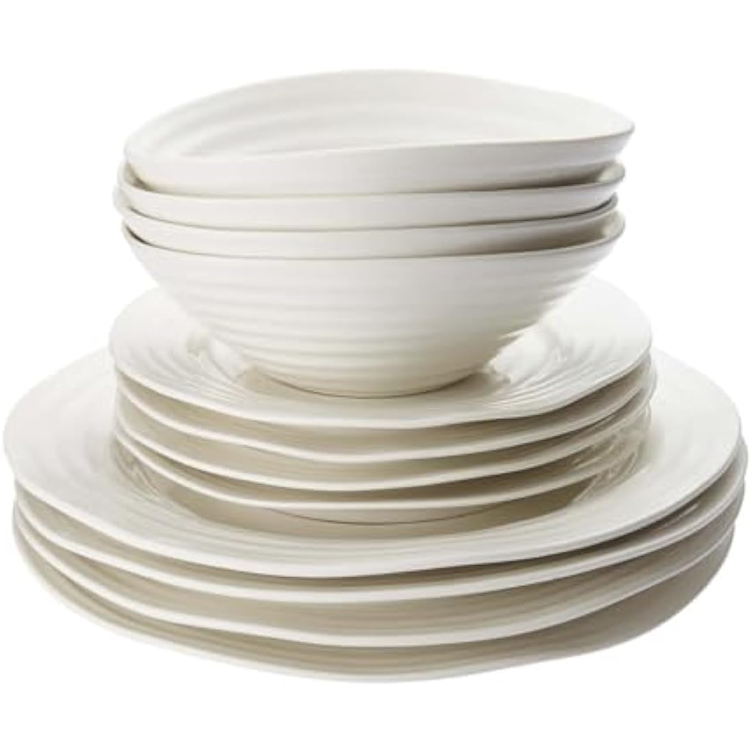 Portmeirion Home & Gifts CPW80002-X Dinner Set, Porcelain, White, 27.9 x 27.9 x 2.5 cm