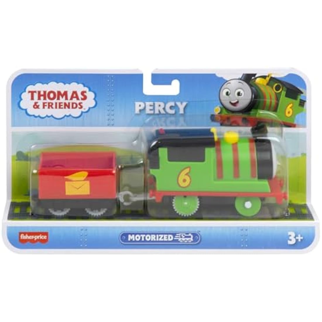 Thomas & Friends Motorized Toy Train Percy Battery-Powered Engine with Tender for Pretend Play Preschool Kids Ages 3+ Years, HDY60