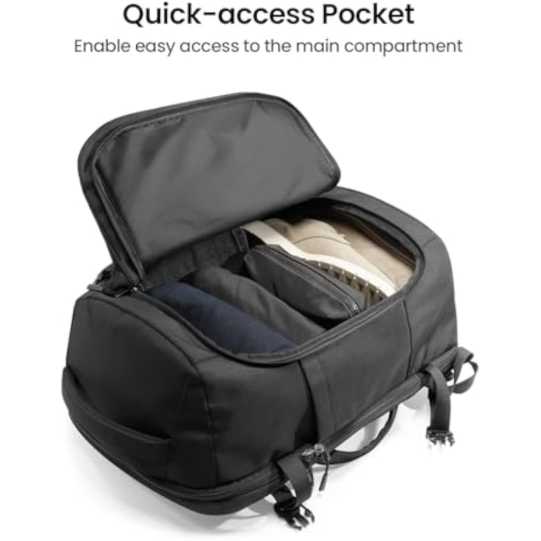 tomtoc Travel Backpack 40L, TSA Friendly Flight Approved Carry-on Luggage Hand Water-resistant Lightweight Business Rucksack, Durable Large Weekender Bag Daypack Fits 17.3 Inch Laptop, PFAS Free