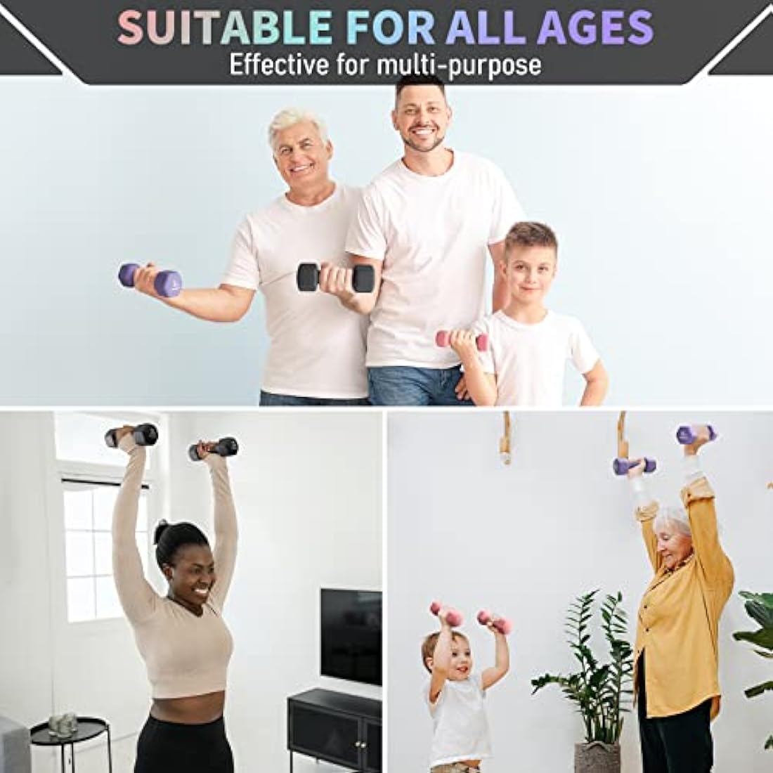 PhysKcal Dumbbells Set with Storage Rack, Hand Weights Set for Home, Gym & Studio
